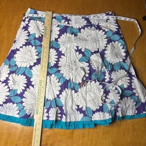 boden womens cotton floral print Y2k skirt size 14R Purple, White & Blue - Picture 1 of 6