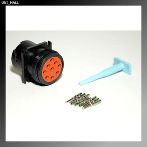 Kit conector macho negro alemán HD10 9 pines SAE J1939, 14-16 AWG pines sólidos, EE. UU. - Imagen 1 de 3