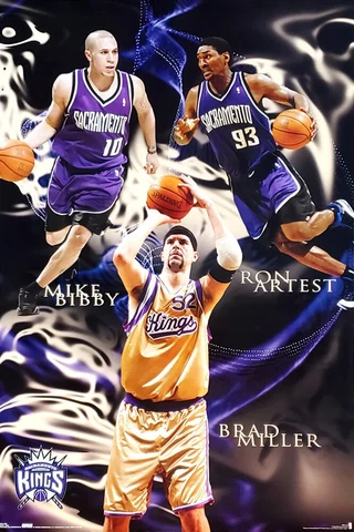 Sacramento Kings 2006 NBA Trio 22" x 34" Rolled Poster BIBBY, ARTEST, MILLER Cover