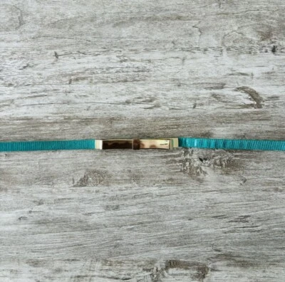 White House Black Market Green Gold Bow Belt Genuine Leather Small - Image 1 of 4