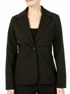 NWT Laundry By Shelli Segal Womens Black Stretch Sateen Blaze With Pleating Sz 4 - Picture 1 of 12