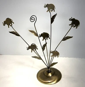 Brass Like Elephant Photo Card Stand Holders Brass Metal 10" Great Condition - Picture 1 of 3