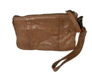 Day&Mood Anthropologie Anni Brown Leather Clutch Wristlet - Picture 1 of 6