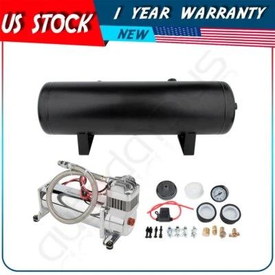 Kit de compresor de aire de 200 psi tanque de aire de 3 galones para bocina de barco de camión de tren 12 V Vxo8330 Foto 1 de 4
