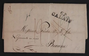 Vormarke 1827 London nach Beaune. Gerade CALAIS 61 Laufleistung oben - selten - Bild 1 von 4
