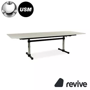 USM Haller Kitos Esstisch Holz Weiß manuelle Funktion 250 x 70-106 X 100 cm - Bild 1 von 11