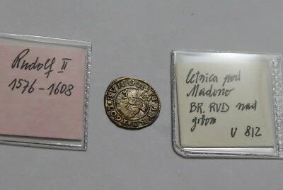 HUNGARY RUDOLF II SILVER DENAR (1572-1608) 1603 V812 SHARP DETAILS B41 YJ46 - Image 1 of 3