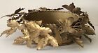 Vintage Italy Italian Tole Gold Metal Butterfly Leaf Centerpiece Coaster Dish