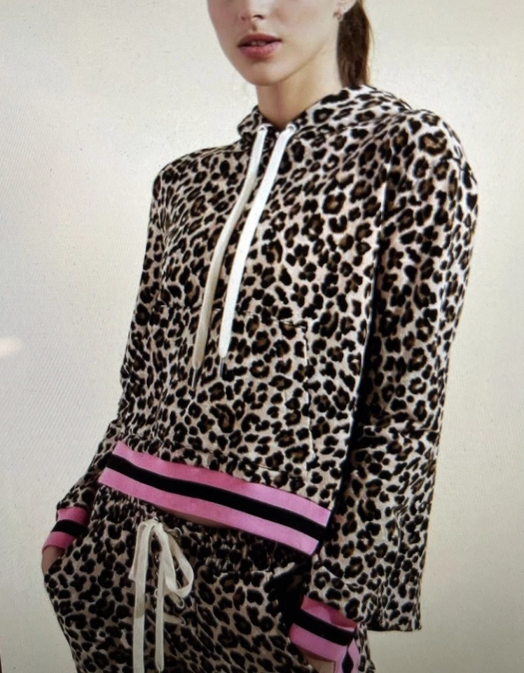 Sudadera con Capucha Veronica Beard X Bandier Talla S Leopardo 100% Algodón Vista en TV Foto 1 de 4