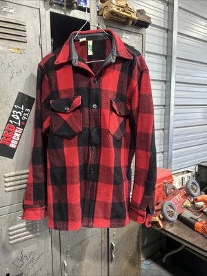 Chaqueta de Caza Vintage LL Bean Lana Búfalo Cremallera Cuadros Talla XL Foto 1 de 4