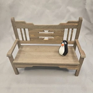 Wood Outdoor Garden Bench Seat 1:12 Scale Dollhouse Miniature Furniture Handmade - Picture 1 of 4