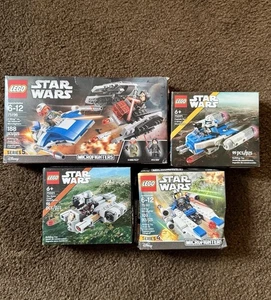 Lote de 4 juegos completos de Lego Star Wars sin minifiguras microfighter la mayoría retirados - Imagen 1 de 6