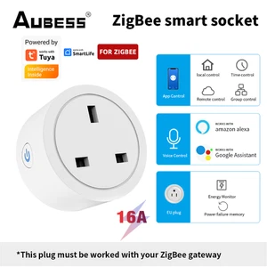 Tuya ZigBee Smart Socket 16A Power Socket Switch APP Control For Alexa Google UK - Picture 1 of 7