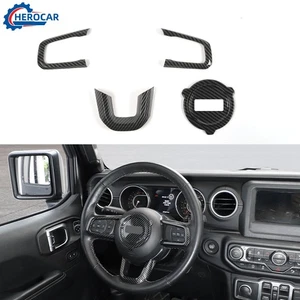4Pcs Steering Wheel Frame & Central Cover Trim Kit For Jeep Wrangler JL JT 2018+ - Bild 1 von 9
