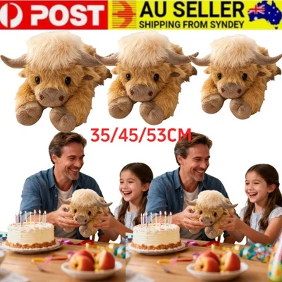 35/45/53CM Highland Cow Plush Pillow Weighted Stuffed Animal Warm Gift AU - image 1 of 4