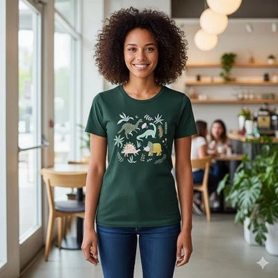 Next Level Apparel Mujer Camiseta Talla Mediana Gráfica Camiseta Verde Artística Profesor   Foto 1 de 4