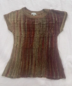 Suéter Dressbarn Multicolor Marrón Talla-L Neutro Tono Tierra Grueso Manga Corta - Imagen 1 de 4