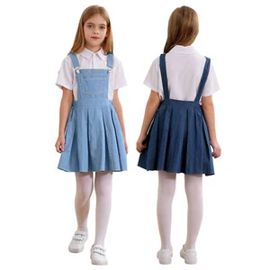 Kids Girls Rompers Jumper Jumpsuit Spring Fall Clothes Dress Sleeveless Denim - Picture 1 of 29