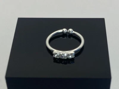 Серебро уха манжеты с 3 белые кристаллы женщин подростков простой моды 925 - Изображение 1 из 4