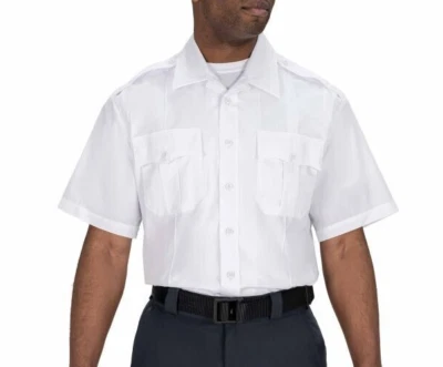 NUEVA CAMISA AZUL 8910 PARA HOMBRE MANGA CORTA MEZCLA RAYÓN BLANCA 19.5 Foto 1 de 4