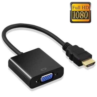 HDMI to VGA Converter Adapter 1080p for PC, TV, DVD, Laptop, Monitor, Projector - Image 1 of 4
