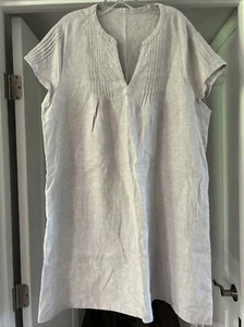 Unbranded Ladies Dress Grey Color Short Sleeves, Linen Size Xl? Packets - Picture 1 of 4
