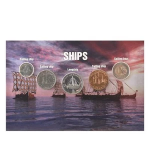 5 Coin Set Ships | Sailing Ship | Longships | Sailing Boats - Picture 1 of 2