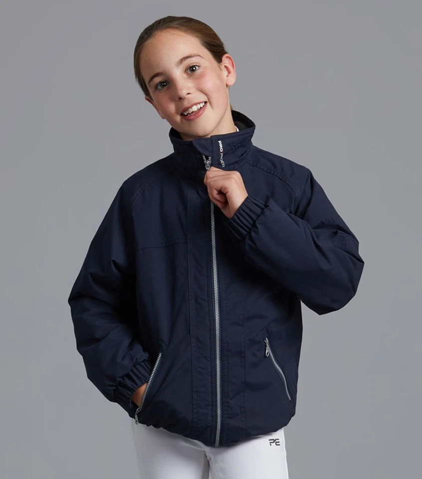 Chaqueta de equitación impermeable Premier Equine Junior Pro Rider - azul marino