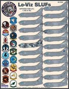 Décalcomanies 1/48 Furball A-7E "Lo-Viz SLUFs" pour le kit Hasegawa - Photo 1 sur 11