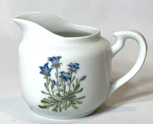 Takahashi Japan Creamer Vintage White Blue Flowers Porcelain 1970s Cottagecore - Picture 1 of 7