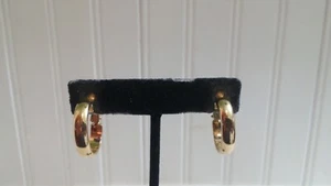 Vintage Napier Goldtone Metal Hoop Screw Clip-on Earrings - Picture 1 of 3