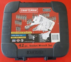 NOS Craftsman USA 9- 34845 42pc 1/4" 3/8" Drive Metric SAE Bit Driver Socket Set - Picture 1 of 5
