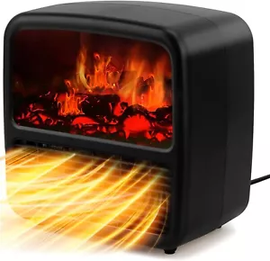Heizlüfter Energiesparend Leise Heizung Elektrisch mit Flammeneffekt 1000-1500W* - Bild 1 von 3
