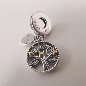 Silber & Gold Pandora Anhänger Charm Januar Verkauf Familienerbe - Bild 1 von 4
