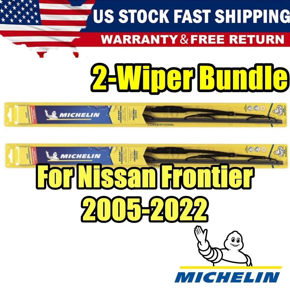 For NISSAN FRONTIER (2005-2022) Direct Pair,Front For Michelin Wiper Blades Set Foto 1 de 4