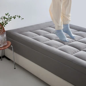 39*75In Mattress Topper Cover Gray Quilted Cooling Mattress Topper Breathable - Picture 1 of 11