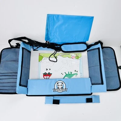 Kids Car Seat Travel Tray Activity Tray For Toddler Baby Travel Desk, Blue - Image 1 of 4