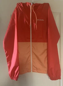 Columbia Center Ridge Windbreaker Hood Jacket Red Orange Womens Small - Picture 1 of 9