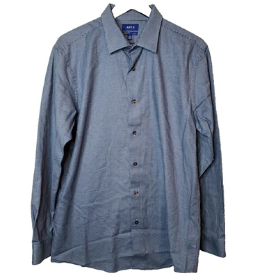 Apt 9 Mens Dress Shirt Slim Fit Premier Flex Micro Check Stretch Sz 17 34/35 - Image 1 of 4
