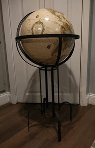 Vintage Replogle diametro 16" globo mondiale serie classica supporto in metallo ~40" alto - Foto 1 di 8
