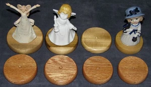Eiche Pappel Hartholz rund Kreis Scheibenfuß Sockel Figuren Miniaturen - Bild 1 von 6