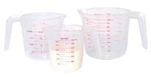 KitchenCraft Set of 3 Plastic Measuring Jugs Microwave and Fridge Safe - Picture 1 of 12