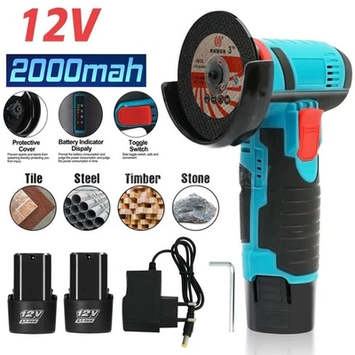 Cordless Brushless Angle Grinder 16800RPM 12V Mini Handheld Polish Grinding Tool