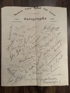 Manchester United Official Letter Headed Paper Facsimile Autograph Sheet 1963 - Picture 1 of 1