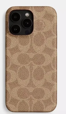 Чехол Coach для iPhone 16 Pro Max холщовый с логотипом - Изображение 1 из 4