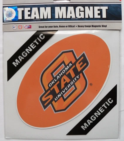 NCAA Oklahoma State Cowboys Magnet 8" Wide Oval Heavy Gauge Magnetic Vinyl Cover