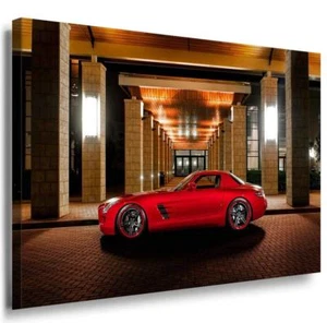 Roter Sportwagen Mercedes Leinwandbild / AK Art Bilder /Leinwand Bild Mehrfarbig - Bild 1 von 5