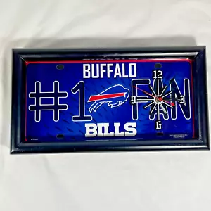 Buffalo Bills Clock License Plate #1 FAN Office Shop Garage TESTED - Picture 1 of 9
