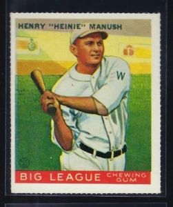 Dover 1977 reimpresión de 1933 Goudey #47 - Heinie Manush - Senadores de Washington - Imagen 1 de 2