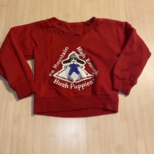 Vintage 1980’s Boys Hush Puppies Pullover Sweatshirt Graphic Size Small Dog - Picture 1 of 10